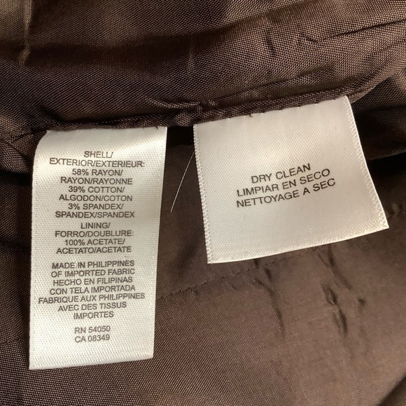 JONES NEW YORK Brown Stretch Satin Hourglass Blazer Size 4 - Picture 12 of 14